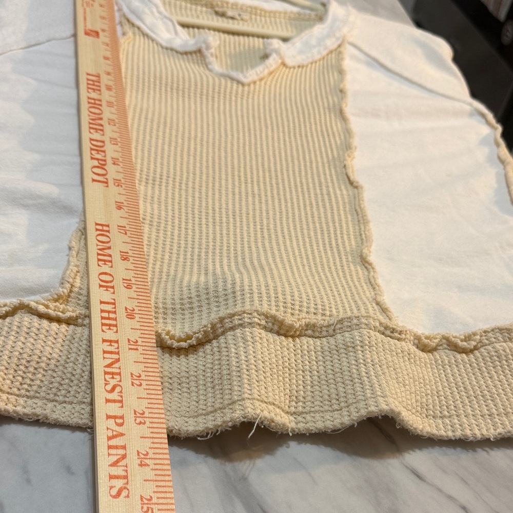 POL Oversized Waffle Knit Patchwork Pullover Larg… - image 8